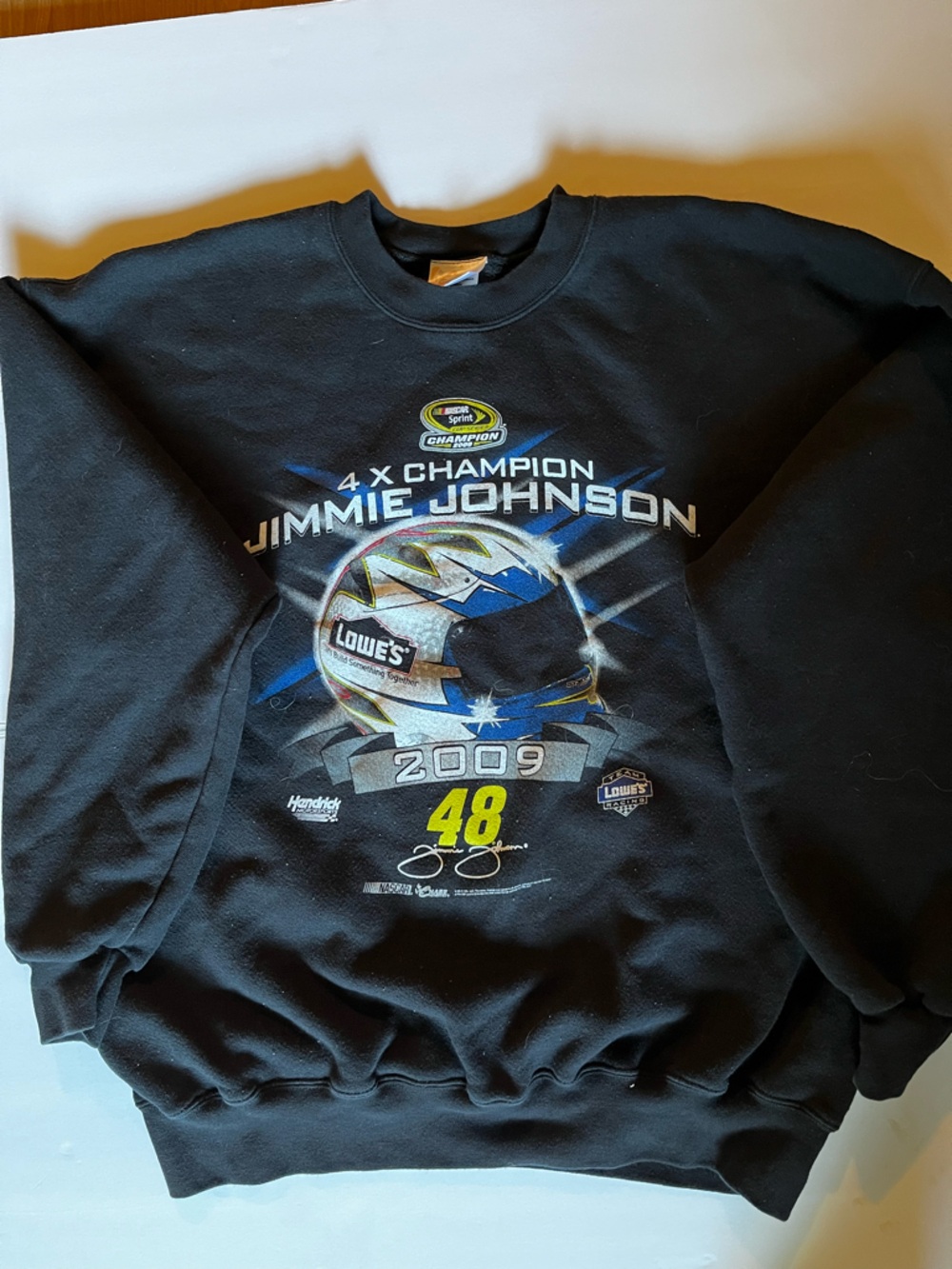 XL nascar Jimmie Johnson 2009 Champion Black Graphic Sweatshirt men’s oversized